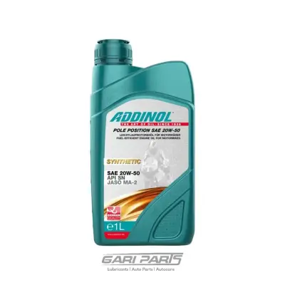 20W-50 ADDINOL Pole Position JASO MA-2 (Fully Synthetic) API JASO MA-2 BIKE ENGINE MOTOR OIL GENUINE BUY FROM GARIPARTS