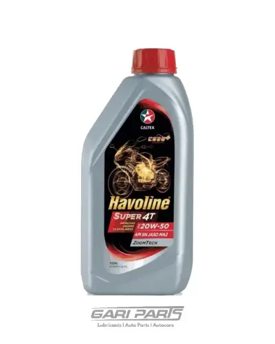 20W-50 CALTEX HAVOLINE® SUPER 4T MOTORCYCLE OIL SAE API SN / JASO MA2