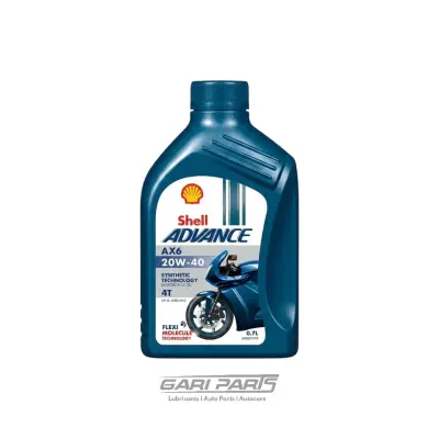 20W-40 Shell AX6 ADVANCE 4T MOTORCYCLE API STAR / JASO MA BIKE ENGINE MOTOR OIL GENUINE BUY FROM GARIPARTS
